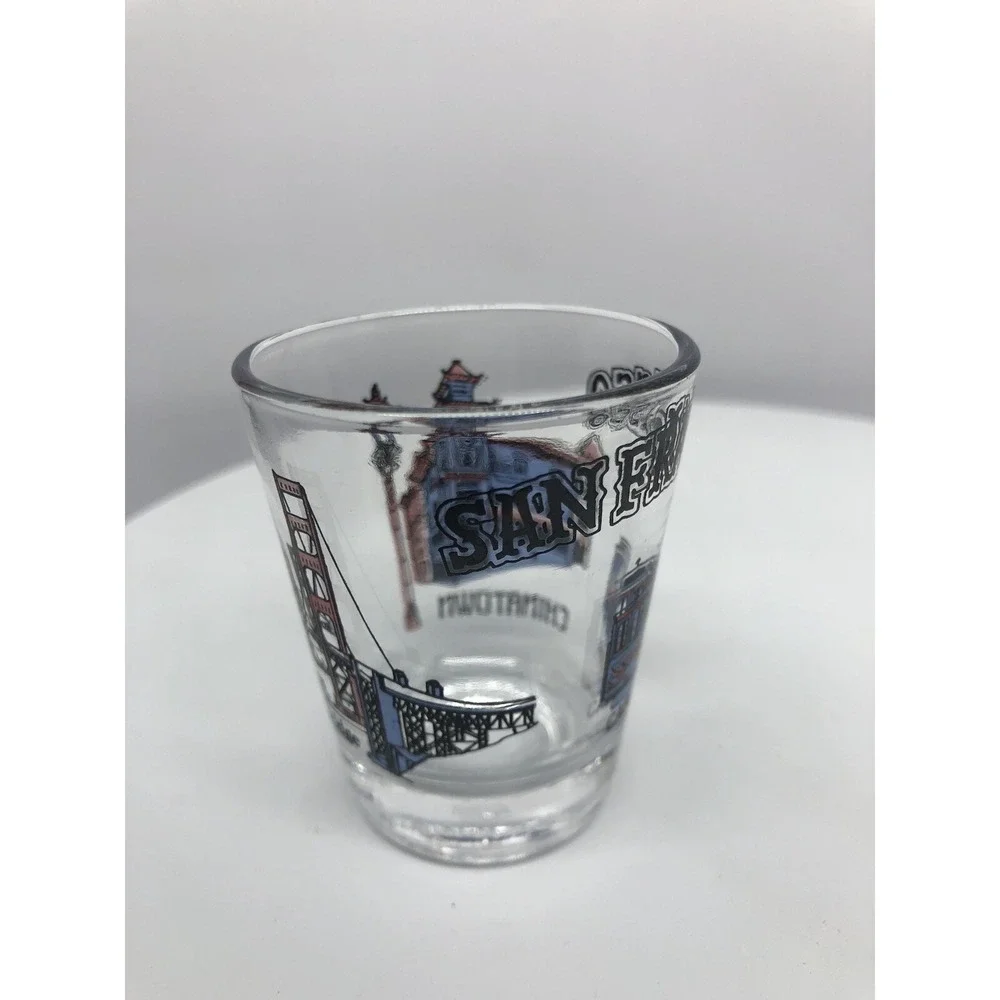 Vtg Shot Glass San‎ Francisco Souvenir Cable Car China Town Golden Gate Bridge